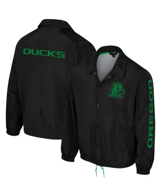 Men's and Women's The Wild Collective Black Oregon Ducks Coaches Full-Snap Jacket
