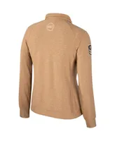 Women's Colosseum Tan Texas Longhorns Oht Military-Inspired Appreciation Sand Tatum Quarter-Snap Raglan Sweatshirt