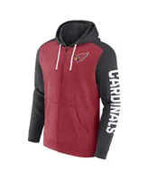 Men's Fanatics Heather Cardinal Arizona Cardinals Down and Distance Full-Zip Hoodie