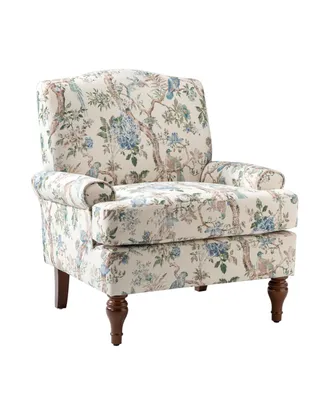 Lucretia Modern Upholstered Accent Chair with Patterned Cushion