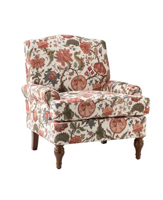 Lucretia Modern Upholstered Accent Chair with Patterned Cushion