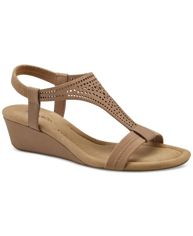 Style & Co Chicklet Wedge Thong Sandals, Created for Macy's - Macy's