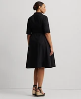 Lauren Ralph Plus Belted Shirtdress