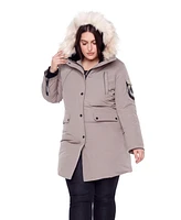 Alpine North Plus Size Laurentian Long Parka Winter With Faux Fur Hood