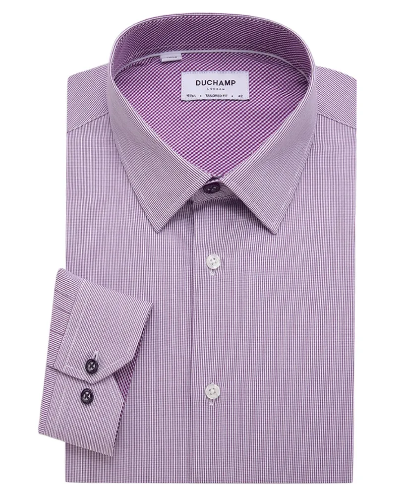 Duchamp London Men's Micro Gingham Dress Shirt