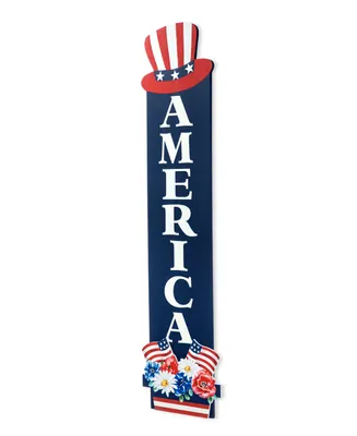 Glitzhome 42" H Patriotic, Americana Wooden America Porch Decor
