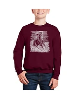 Popular Horse Breeds - Big Boy's Word Art Crewneck Sweatshirt