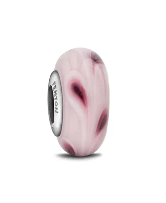 Fenton Glass Jewelry: Pink Petals Glass Charm - Multi