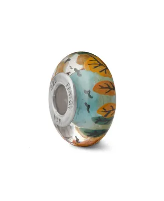 Fenton Glass Jewelry: Fall Foliage Glass Charm - Multi
