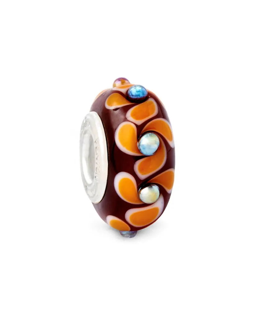 Fenton Glass Jewelry: Dance of Autumn Glass Charm - Multi
