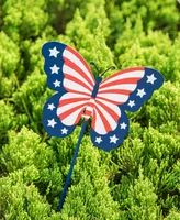 Glitzhome 24" H Set of 3 Patriotic, Americana Metal Butterflies Yard Stake