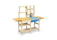 Kid's Outdoor Wooden Pretend Cook Kitchen Playset Toy