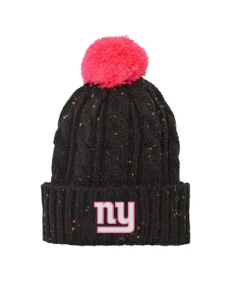 Youth Boys and Girls Black New York Giants Nep Yarn Cuffed Knit Hat with Pom