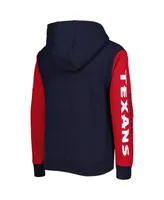 Big Boys Navy, Red Houston Texans Poster Board Full-Zip Hoodie