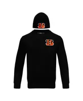 Men's Pro Standard Black Cincinnati Bengals Crewneck Pullover Sweater and Cuffed Knit Hat Box Gift Set