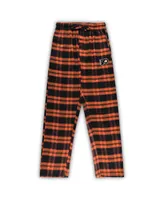 Men's Black, Orange Distressed Philadelphia Flyers Big and Tall T-shirt and Pajama Pants Sleep Set