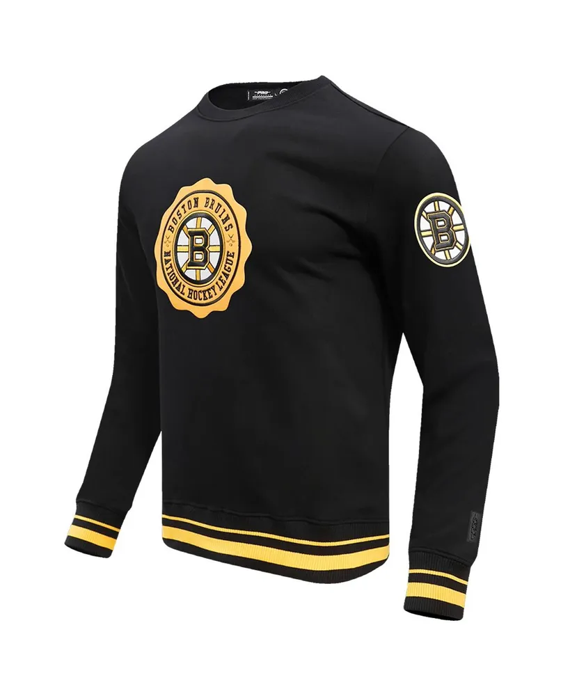 Men's Pro Standard Black Boston Bruins Crest Emblem Pullover Sweatshirt