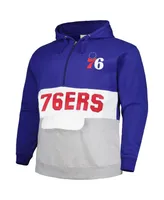 Men's Fanatics Royal Philadelphia 76ers Big and Tall Anorak Half-Zip Hoodie