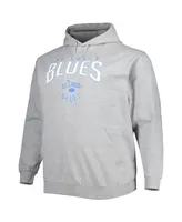 Men's Fanatics Heather Gray St. Louis Blues Special Edition 2.0 Big and Tall Wordmark Pullover Hoodie