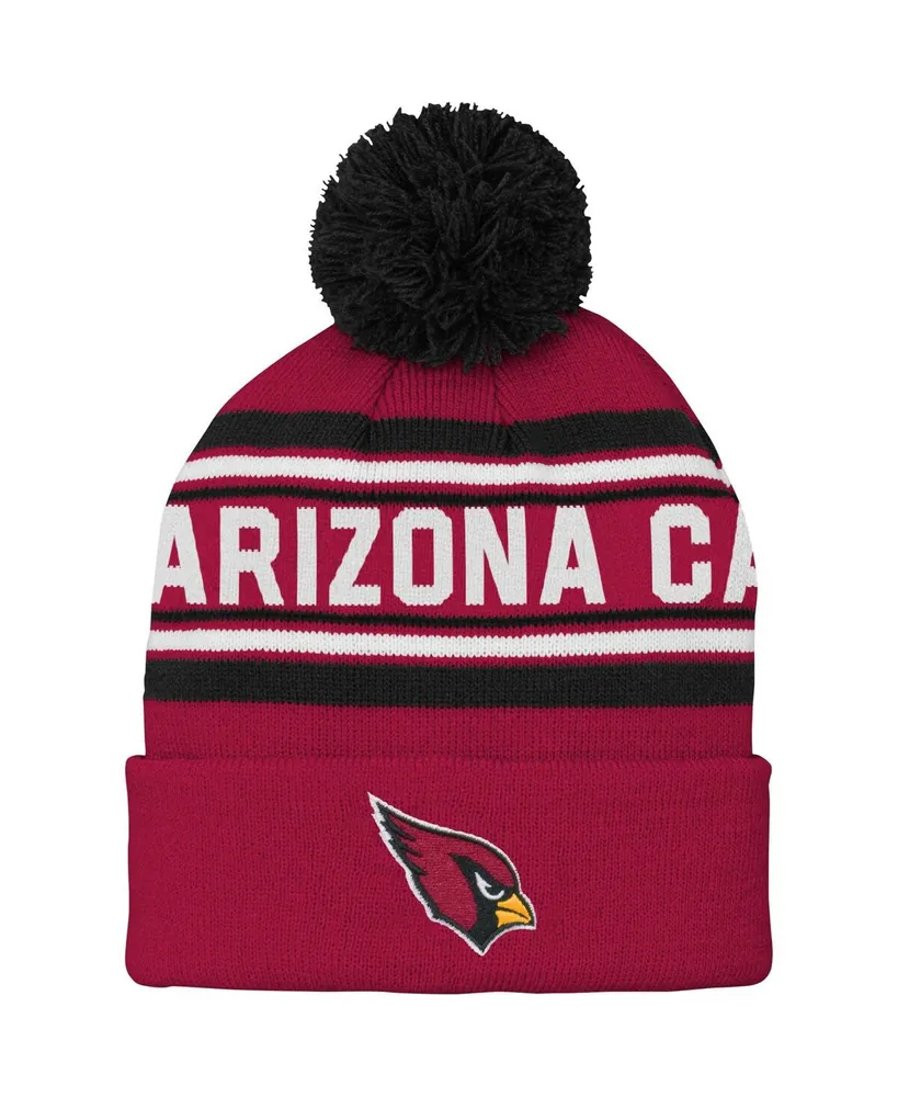 Youth Boys and Girls Cardinal Arizona Cardinals Jacquard Cuffed Knit Hat with Pom