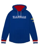 Men's Mitchell & Ness Royal Kansas Jayhawks Legendary Raglan Pullover Hoodie