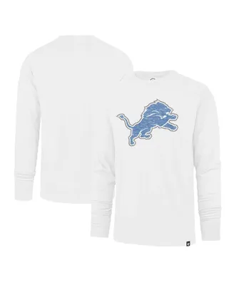 Men's '47 Brand White Distressed Detroit Lions Premier Franklin Long Sleeve T-shirt