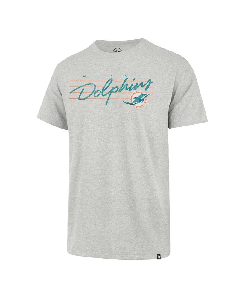 Men's '47 Brand Gray Distressed Miami Dolphins Downburst Franklin T-shirt