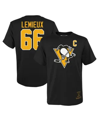 Big Boys Mitchell & Ness Mario Lemieux Black Pittsburgh Penguins Name and Number T-shirt