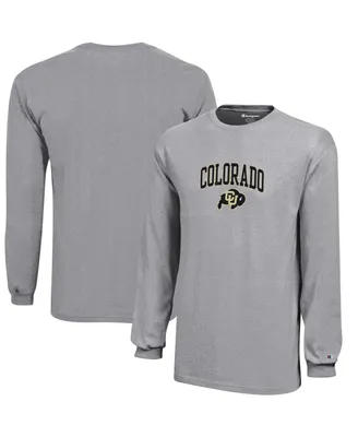 Big Boys Champion Gray Colorado Buffaloes Arch Over Logo Long Sleeve Jersey T-shirt