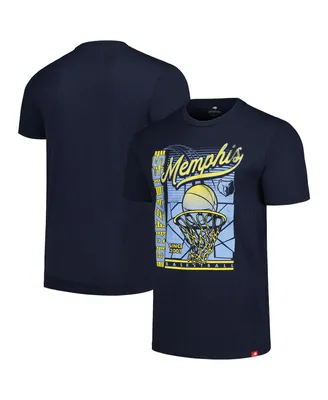 Men's and Women's Sportiqe Navy Distressed Memphis Grizzlies Swish Super-Soft Comfy Tri-Blend T-shirt