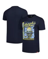 Men's and Women's Sportiqe Navy Distressed Memphis Grizzlies Swish Super-Soft Comfy Tri-Blend T-shirt