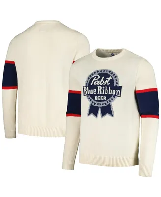 Men's American Needle Cream Pabst Blue Ribbon McCallister Pullover Sweater