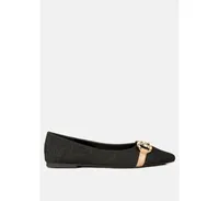 cressida denim horsebit detail ballet flats