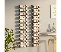 Wall Mounted Wine Rack for 12 Bottles 2 pcs White Iron