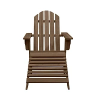 Patio Chair with Ottoman Wood Brown