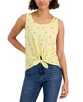 Rebellious One Juniors' Oranges Tie-Front Tank Top