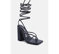 London Rag Pole dance lace up block heel sandals