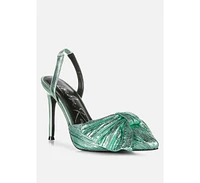 kiki bow embellished slingback sandals
