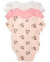 Disney Baby Minnie Mouse Printed Bodysuits, Pack of 3