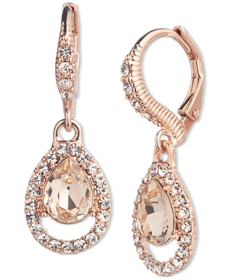 Givenchy Rose Gold-Tone Pave & Pear-Shape Crystal Drop Earrings