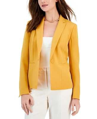 Kasper Crepe One-Button Blazer