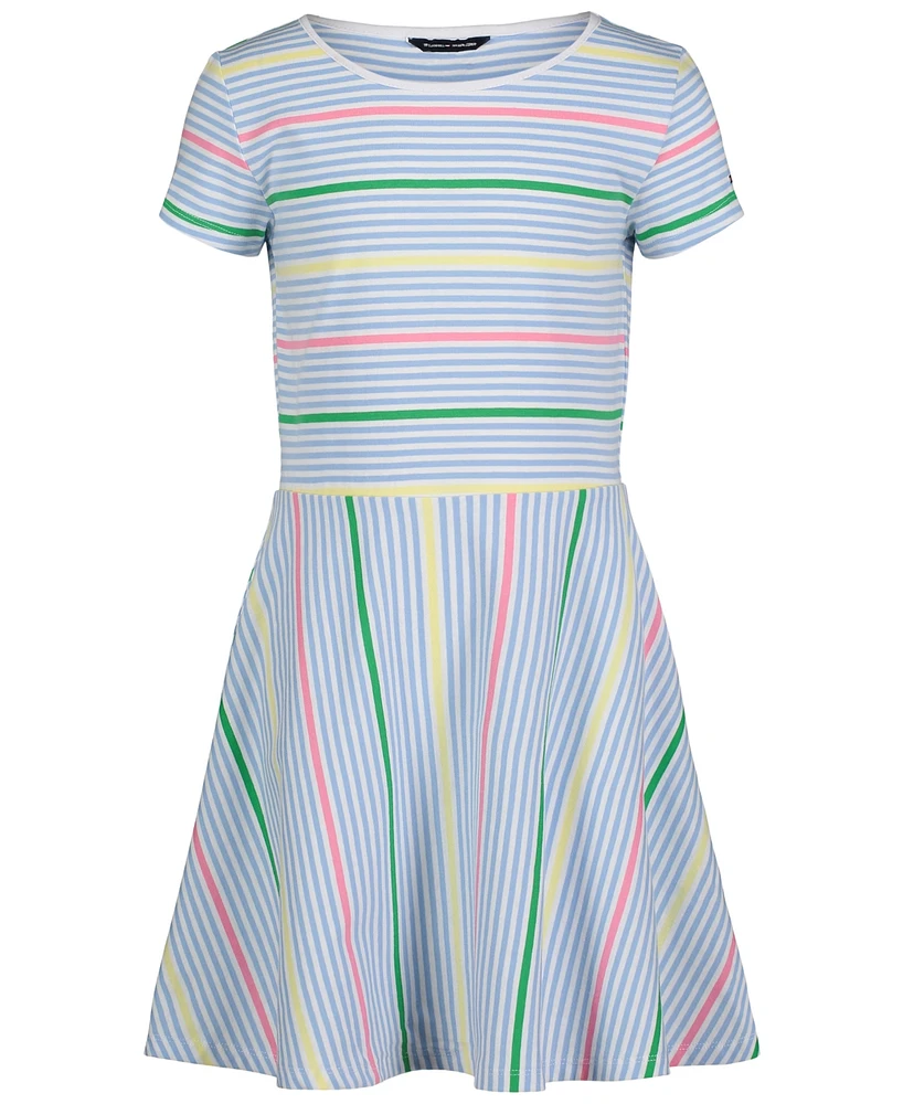 Tommy Hilfiger Toddler Girls Striped Jersey Short Sleeve Skater Dress