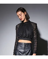 Walter Baker Sylas Top-Black Web Knit