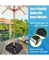 4 Pieces 195 lbs Patio Cantilever Offset Umbrella Base Weight Sand