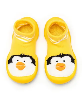 Komuello Baby Girl Boy First Walk Sock Shoes Penguin-Yellow