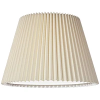 Ivory Linen Knife Pleat Medium Lamp Shade 9" Top x 14.5" Bottom x 10" High (Spider) Replacement with Harp and Finial - Springcrest