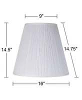 Finish Medium Mushroom Pleated Lamp Shade 9" Top x 16" Bottom x 14.5" High x 14.75" Slant (Spider) Replacement with Harp and Finial - Springcrest