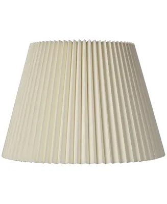 Ivory Linen Knife Pleat Medium Lamp Shade 9" Top x 14.5" Bottom x 10" High (Spider) Replacement with Harp and Finial - Springcrest