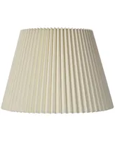 Ivory Linen Knife Pleat Medium Lamp Shade 9" Top x 14.5" Bottom x 10" High (Spider) Replacement with Harp and Finial - Springcrest