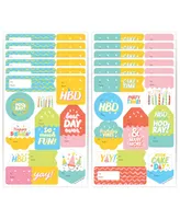 Party Time - Assorted Gift Tag - To and From Stickers - 12 Sheets - 120 Stickers - Assorted Pre